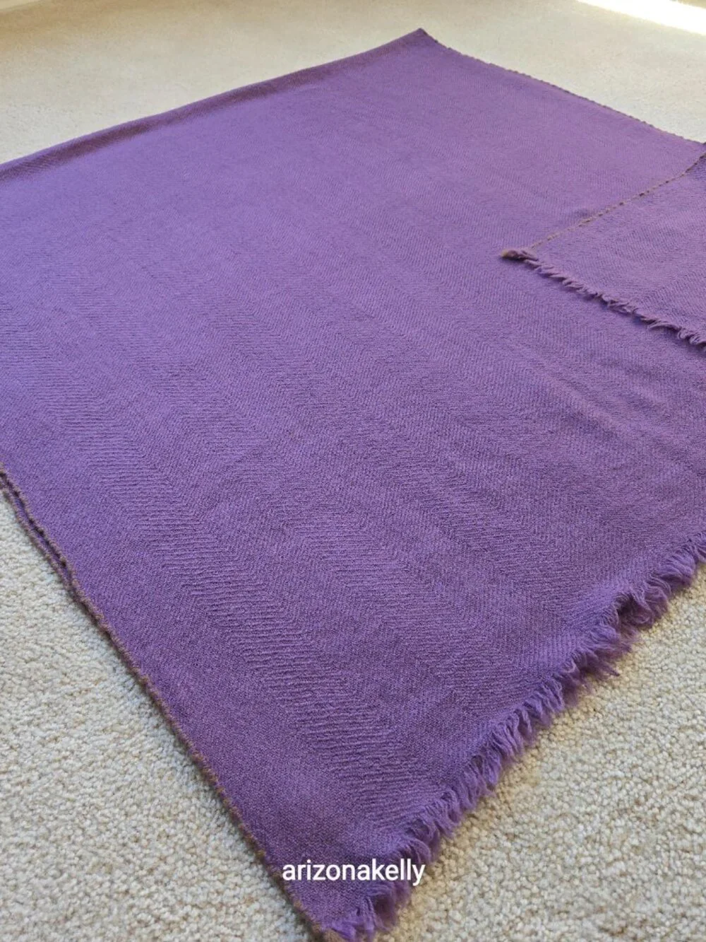 NWT Lovat & Green Wool Scarf Oversized Purple Bilbao Spain - Picture 9 of 11